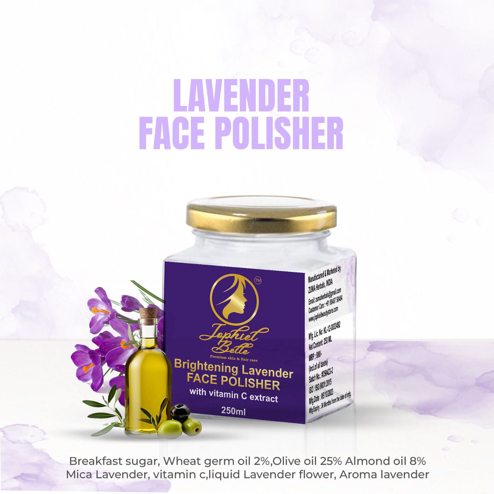 Lavender Face polisher 250ml - Image 2